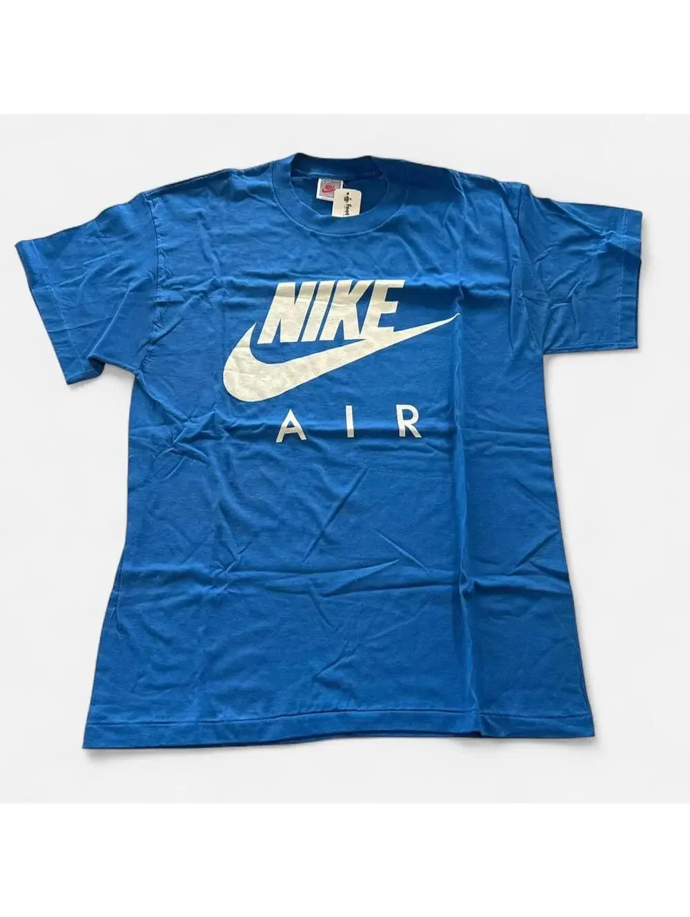 Vintage Nike Air Swoosh blue T Shirt Tee 90s Single Stitch Size L. Not Faded